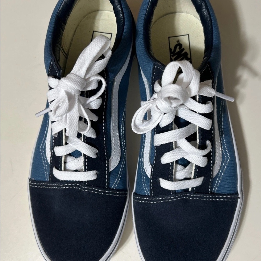 Vans Navy and White Classic Old Skool slip on skateboard Sneakers